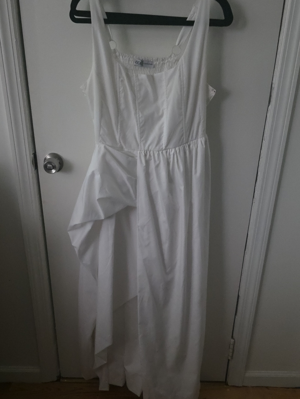 Rebdolls White Sleeveless Maxi Dress with Ruffle Detail